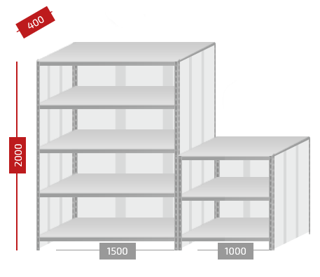 Металлический стеллаж 01.500-1