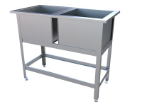 Ванна моечная КВМ-126/63 2, два гнезда, ноги оцинк