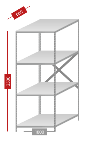 Металлический стеллаж 01.900